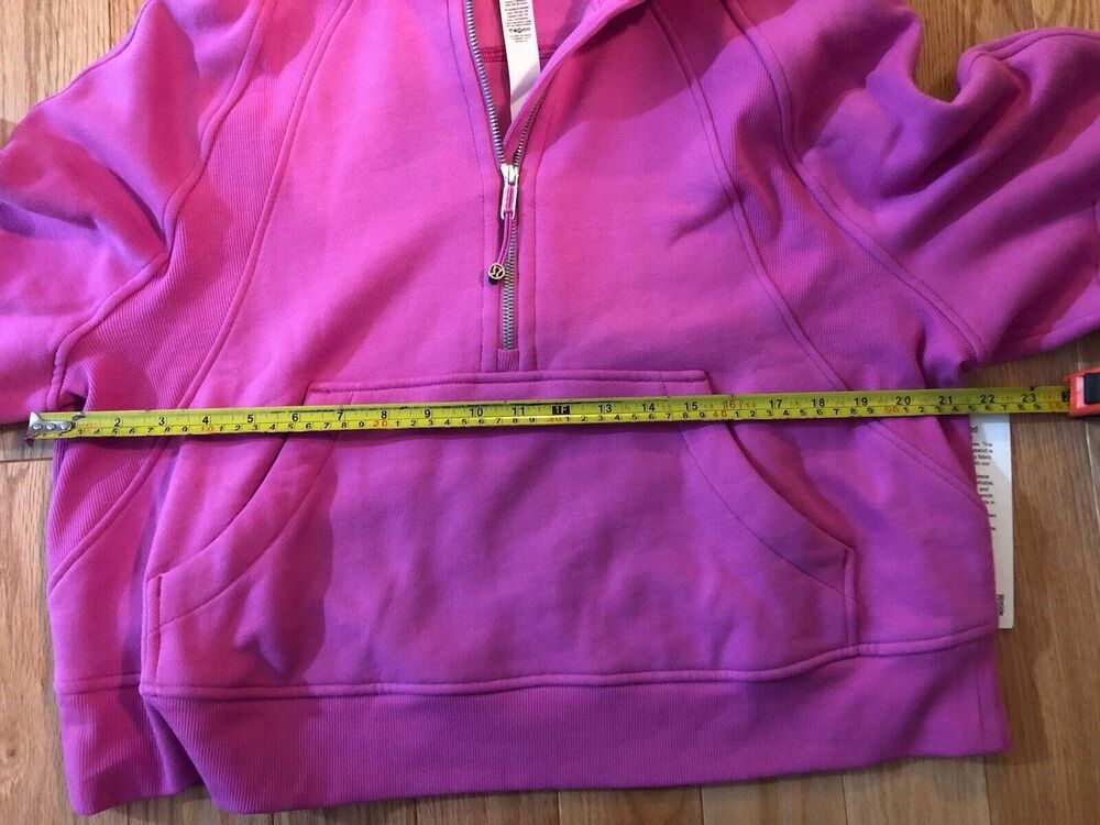 Lululemon Scuba Oversized 1/2 Zip Hoodie Pink Medium Thumbholes NWT - Picture 7 of 10